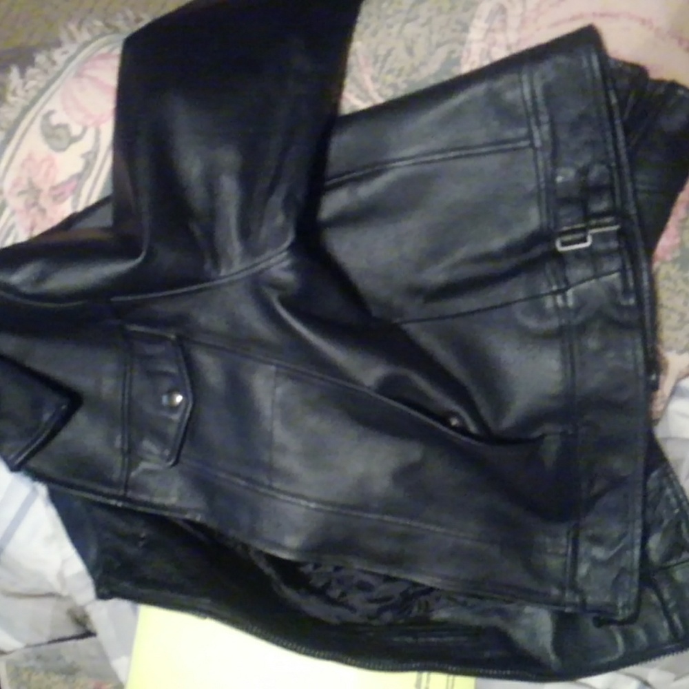 Black leather jacket